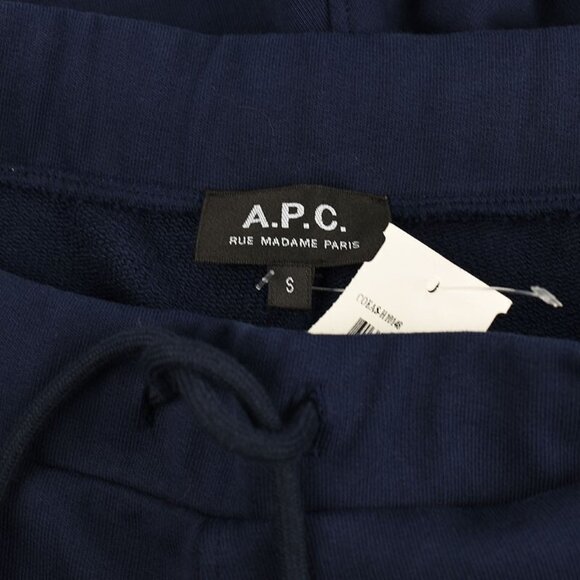 A.P.C Mens Navy Blue French Terry 8" Cotton Shorts SMALL NWT - Picture 2 of 2